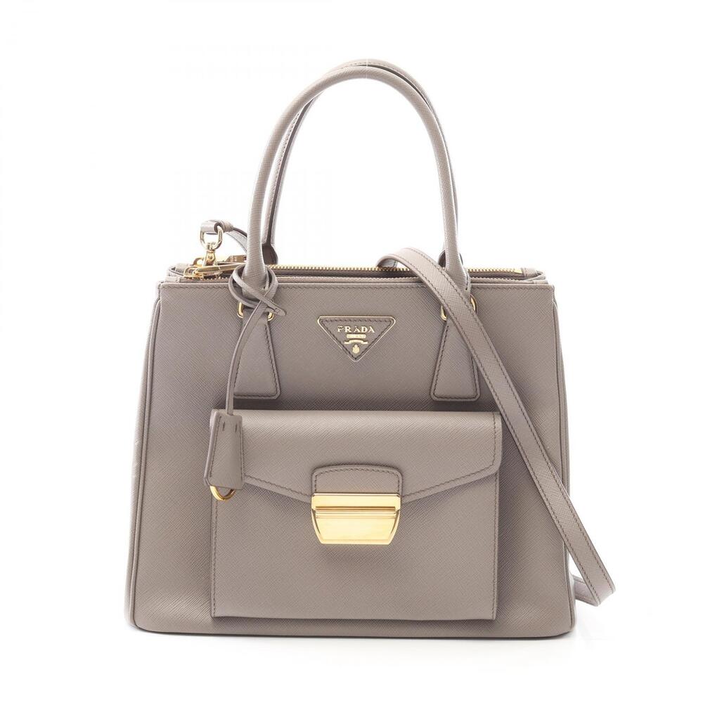 Prada SAFFIANO LUX Handbag Leather Gray